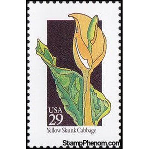 United States of America 1992 Yellow Skunk Cabbage (Lysichiton americanus)