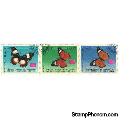 Yemen Butterflies , 3 stamps