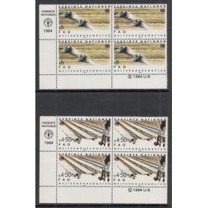 UN Vienna 40-41 Inscription Plate Blocks MNH VF