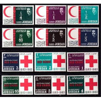 Jordan 407-418 Red Cross MNH VF