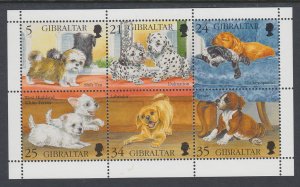 Gibraltar 702 Dogs Souvenir Sheet MNH VF