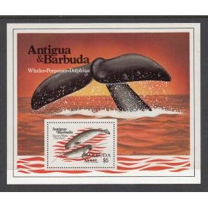 Barbuda 586 Whales Souvenir Sheet MNH VF