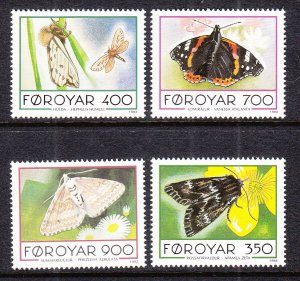 Faroe Islands 256-259 Moths MNH VF