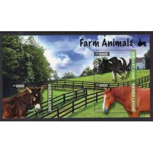 Sierra Leone 3213 Farm Animals Souvenir Sheet MNH VF