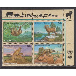 UN New York 821a Animals Plate Block MNH VF