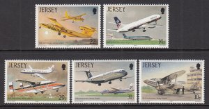 Jersey 418-422 Airplanes MNH VF