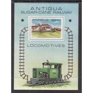 Barbuda 473 Train Souvenir Sheet MNH VF