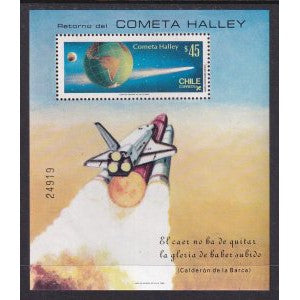 Chile 702a Halley's Comet Souvenir Sheet MNH VF