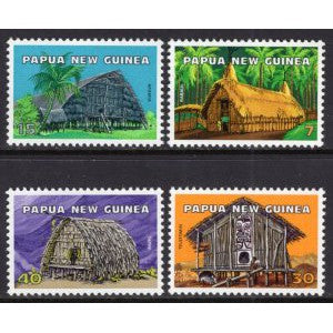 Papua New Guinea 433-436 Huts MNH VF