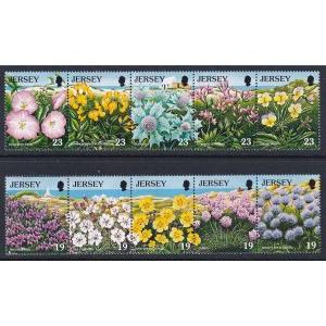 Jersey 717-726a Flowers MNH VF