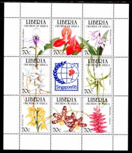 Liberia 1186 Flowers Orchids Souvenir Sheet MNH VF