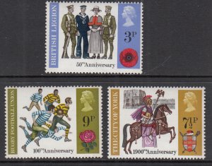 Great Britain 654-656 MNH VF