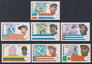 Nicaragua 1384-1390 Baseball MNH VF