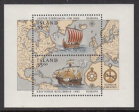 Iceland 751 Ships Map Souvenir Sheet MNH VF