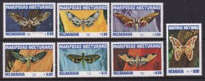 Nicaragua 1230-1236 Moths MNH VF