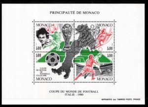 Monaco 1718 Soccer Souvenir Sheet MNH VF