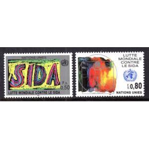 UN Geneva 184-185 AIDS MNH VF
