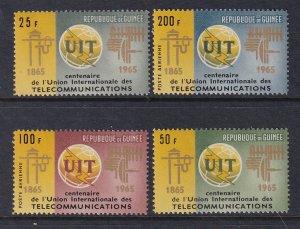 Guinea 380-381,C73-C74 ITU MNH VF