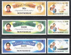 Montserrat 465-470 Royal Wedding MNH VF