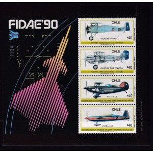 Chile 881a Airplanes Souvenir Sheet MNH VF