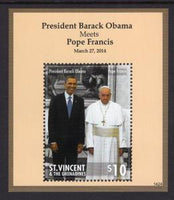 St Vincent 3947 Obama Pope Francis Souvenir Sheet MNH VF