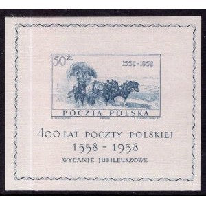 Poland 830 Horses Souvenir Sheet MNH VF