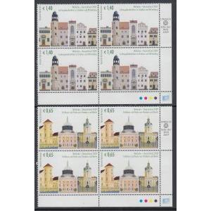 UN Vienna 442-443 Inscription Plate Block MNH VF