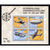 Norway 753 Airplanes Zeppelin Souvenir Sheet MNH VF