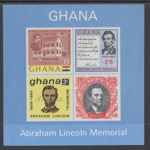 Ghana 211a Lincoln Souvenir Sheet MNH VF