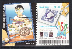 Brazil 2888 Stamp on Stamp Souvenir Sheet MNH VF