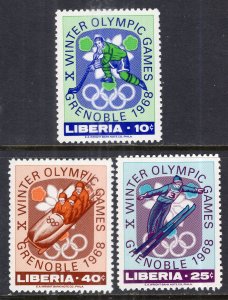 Liberia 473-475 Winter Olympics MNH VF