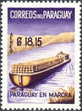 Paraguay 1961 Logs on River Barge