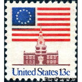 United States of America 1975 13 Star Flag over Independence Hall-United States of America-StampPhenom