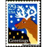 United States of America 1993 Greetings: Red-Nosed Reindeer-United States of America-StampPhenom