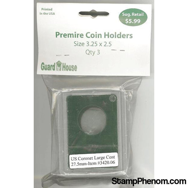 U.S. Coronet Large Cent-Coin Holders & Capsules-Guardhouse-StampPhenom