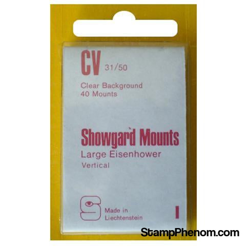 31x50mm Showgard Mounts - Pre-cut Singles (Clear)-Mounts & Cutters-Showgard-StampPhenom
