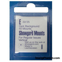 22x25mm Showgard Mounts - Pre-cut Singles (Black)-Mounts & Cutters-Showgard-StampPhenom