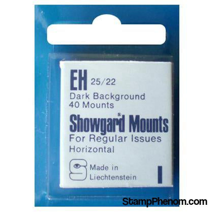 25x22mm Showgard Mounts - Pre-cut Singles (Black)-Mounts & Cutters-Showgard-StampPhenom