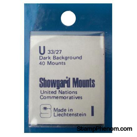 33x27mm Showgard Mounts - Pre-cut Singles (Black)-Mounts & Cutters-Showgard-StampPhenom