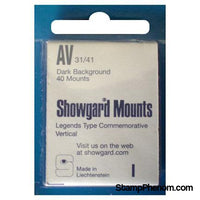 31x41mm Showgard Mounts - Pre-cut Singles (Black)-Mounts & Cutters-Showgard-StampPhenom