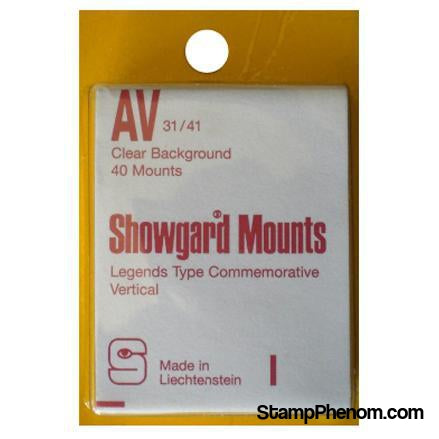 31x41mm Showgard Mounts - Pre-cut Singles (Clear)-Mounts & Cutters-Showgard-StampPhenom
