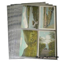 4 Pocket Post Card Archival Polyproplyene Pages, Clear-Binders & Sheets-Supersafe-StampPhenom
