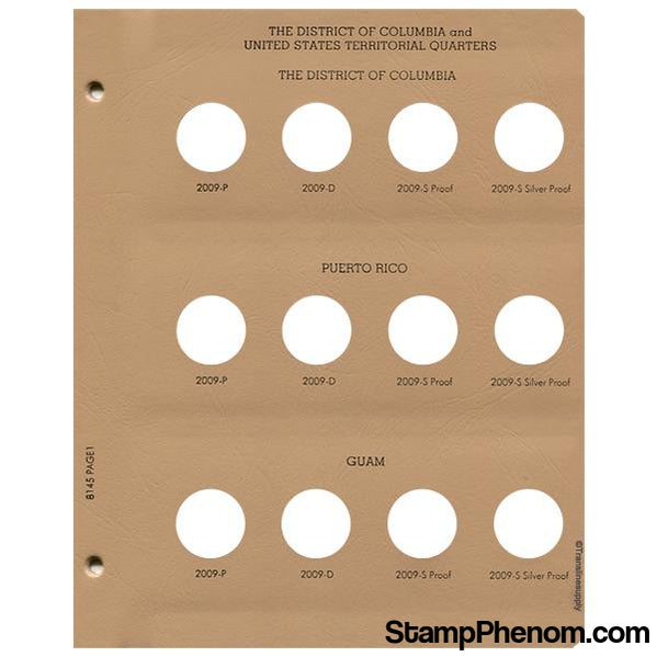 Statehood Quarters DC & Territories with proof Replacement Page 1-Dansco Coin Albums-Dansco-StampPhenom