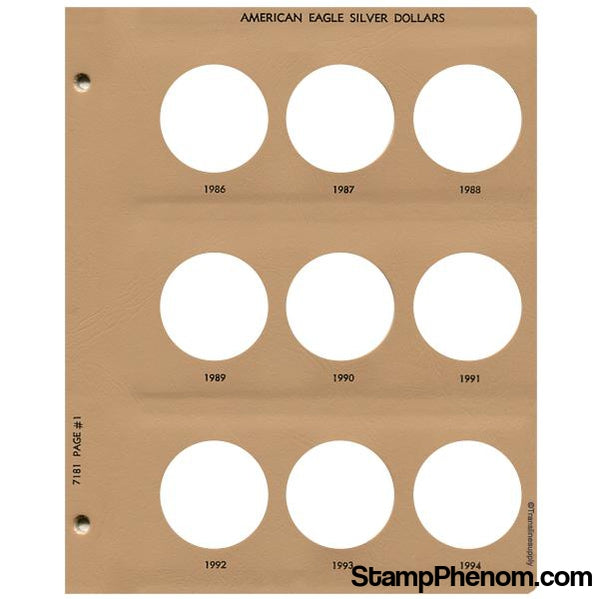 American Eagle Silver Dollars Replacement Page 1-Dansco Coin Albums-Dansco-StampPhenom