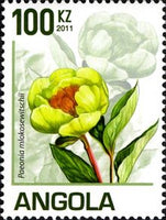Angola 2011 Peonies-Stamps-Angola-StampPhenom