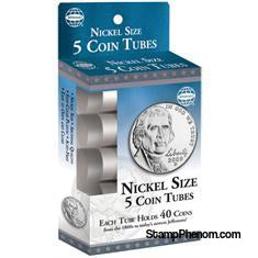 5 Round Coin Tube - Nickel-Coin Tubes-HE Harris & Co-StampPhenom