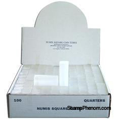 Numis Square Coin Tube -Quarter-100/bx-Coin Tubes-Numis-StampPhenom