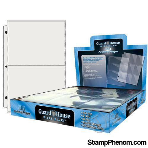 Guardhouse Shield 2 Pocket (100 pack) Archival Polypropylene Pages-Notebook Pages & Binders-Guardhouse Shield-StampPhenom