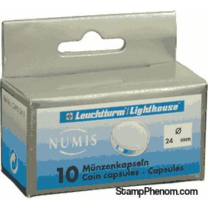 24mm - Coin Capsules (pack of 10)-Lighthouse Capsules-Lighthouse-StampPhenom