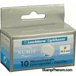 24.5mm - Coin Capsules (pack of 10)-Lighthouse Capsules-Lighthouse-StampPhenom